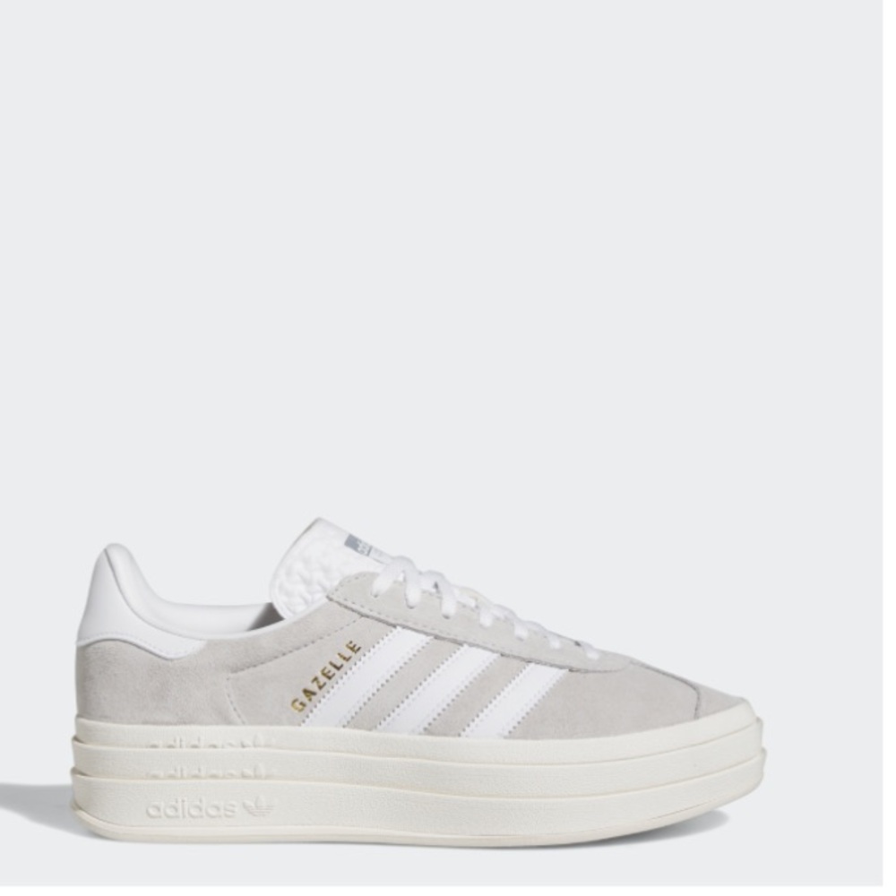 Adidas Gazelle Platform Sneakers in Gray and White